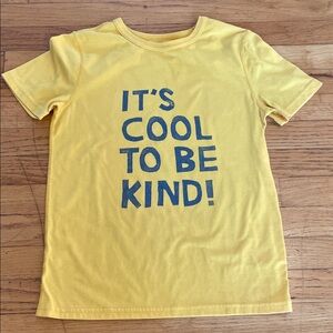 Cat & Jack Yellow Tee with Navy 'It's Cool to Be Kind' Graphic